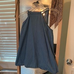 Denim tie halter top